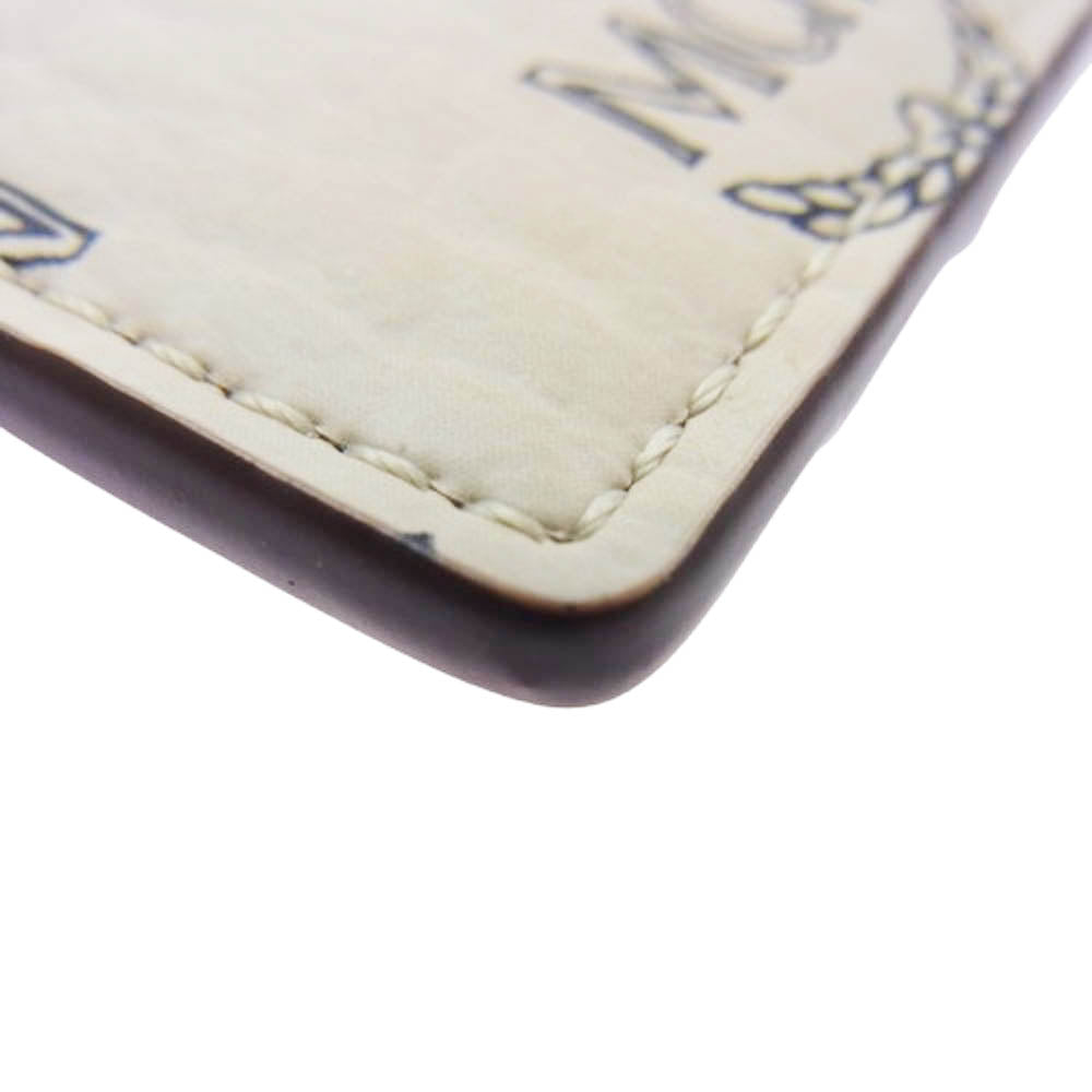 MCM エム・シー・エム MXADATA08 Aren Visetos Card Case 総柄 カードケース パスケース オフホワイト系【極上美品】【中古】