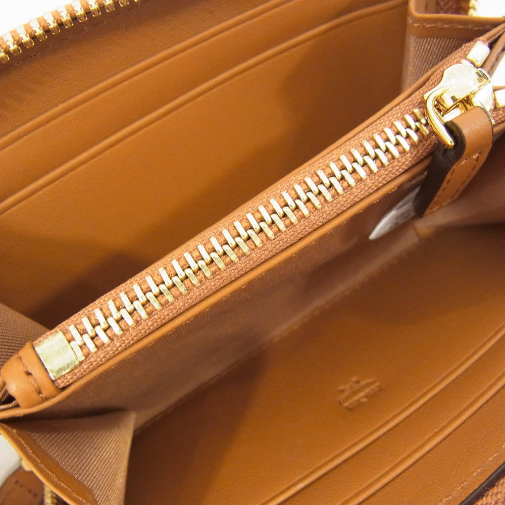 MCM エム・シー・エム MYLAAVI03 CO001 ヴィセトス モノグラム ラウンドジップ コンパクト ウォレット ミニ財布 ライトブラウン系【極上美品】【中古】