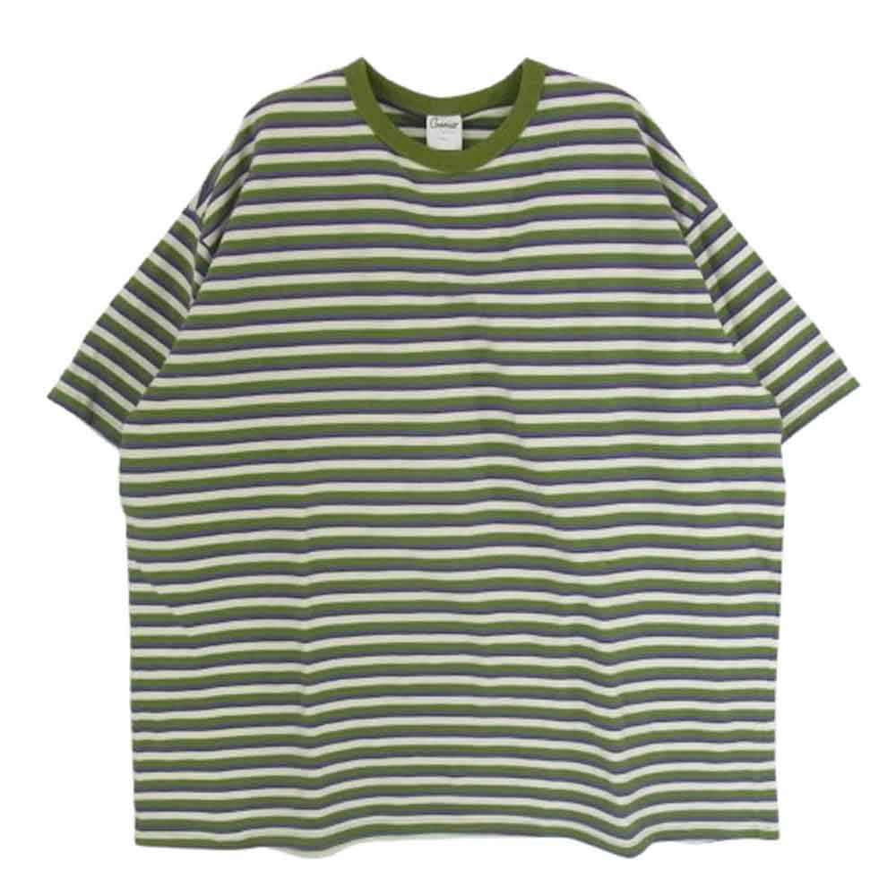 コネット ヘビーウェイト ボーダー Tシャツ 半袖カットソー グリーン系 2【中古】