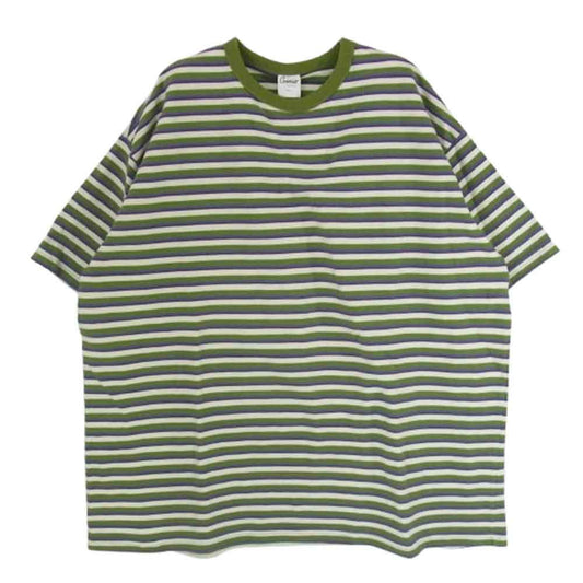 コネット ヘビーウェイト ボーダー Tシャツ 半袖カットソー グリーン系 2【中古】