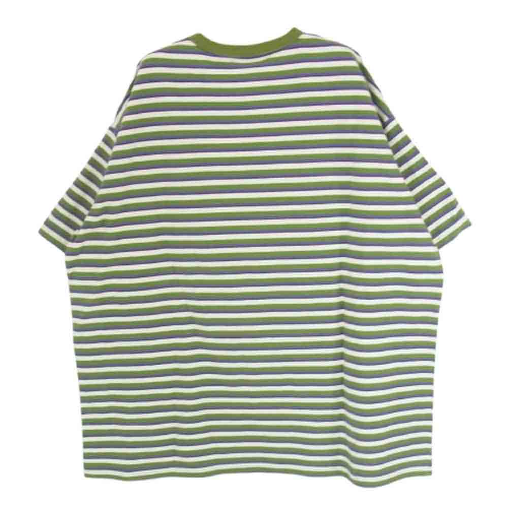 コネット ヘビーウェイト ボーダー Tシャツ 半袖カットソー グリーン系 2【中古】