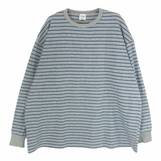 コネット 22AW Heavy Weight Comfortable Border LS Tee ヘビーウェイト ボーダー 長袖カットソー グレー系 2【中古】
