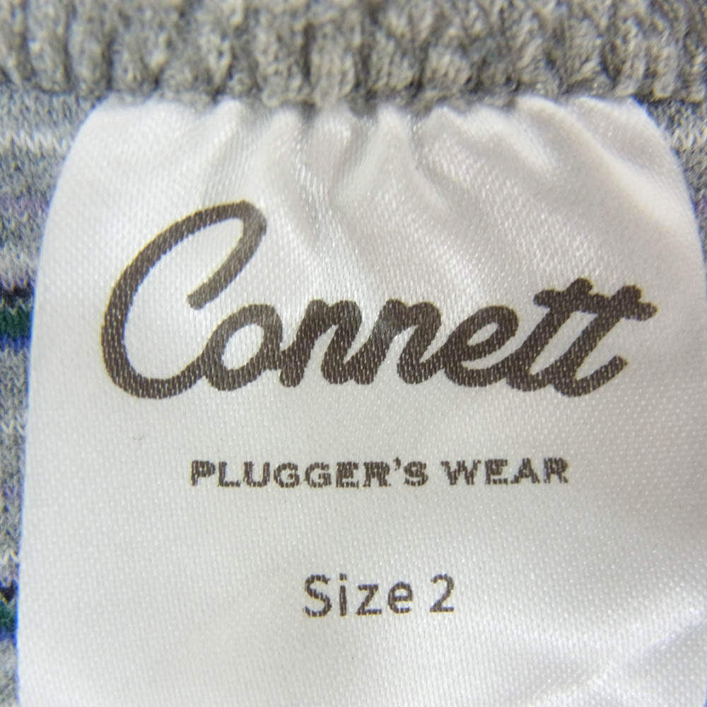 コネット 22AW Heavy Weight Comfortable Border LS Tee ヘビーウェイト ボーダー 長袖カットソー グレー系 2【中古】