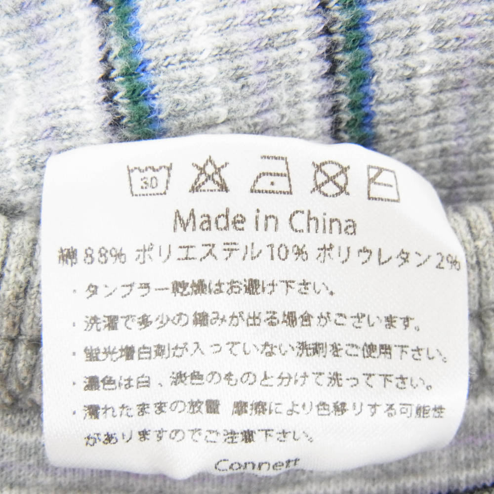 コネット 22AW Heavy Weight Comfortable Border LS Tee ヘビーウェイト ボーダー 長袖カットソー グレー系 2【中古】