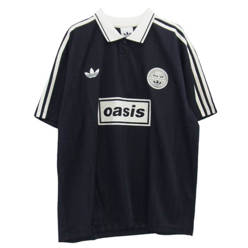 adidas アディダス KT3437 × Oasis LIVE ‘25 オアシス 日本限定 ツアー ジャカード ジャージ 半袖ポロシャツ ブラック系 XXL【新古品】【未使用】【中古】