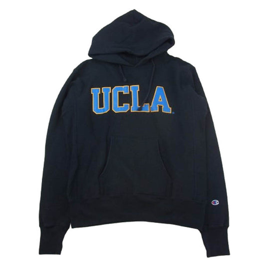 Champion チャンピオン C5-U101 USA製 赤単タグ 復刻 UCLA Reverse Weave Hooded Sweat Shirt リバースウィーブ フーデッド スウェットシャツ L ネイビー系 L【中古】