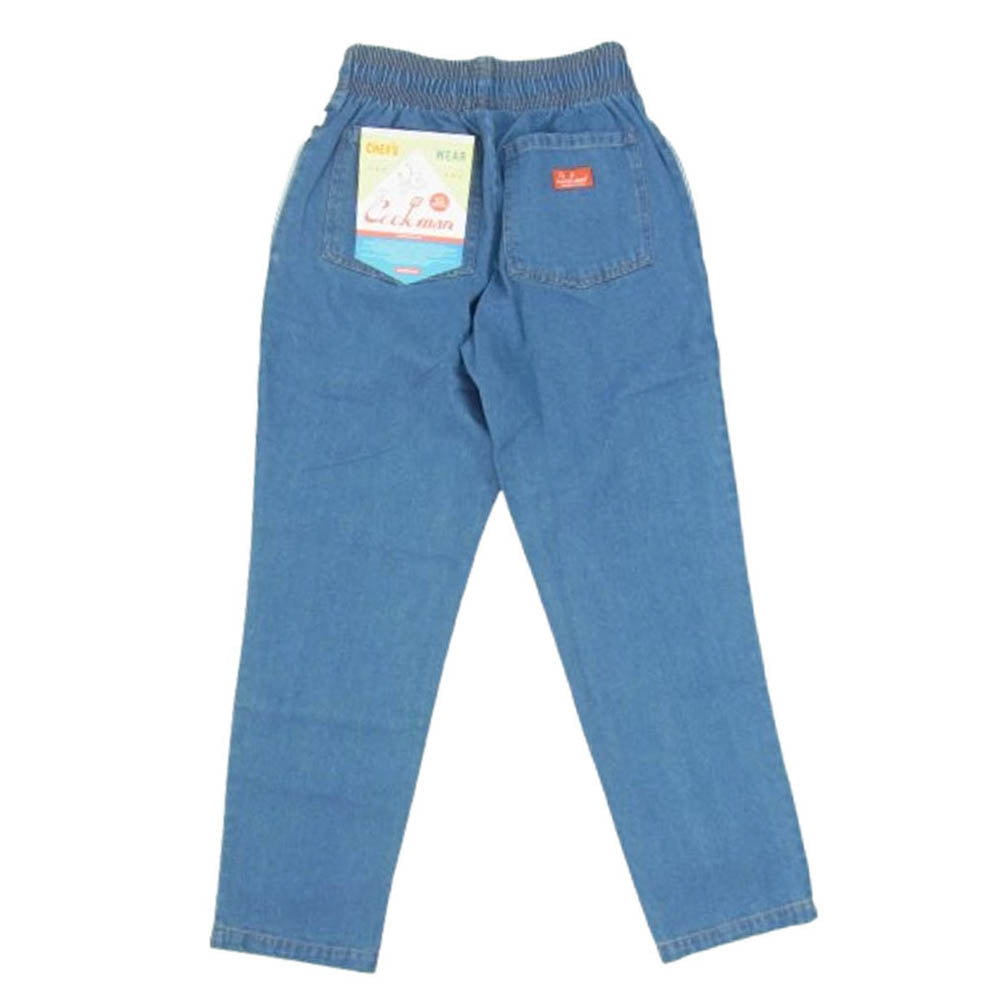 クックマン 231-23859 Chef Pants Denim シェフパンツ デニム ブルー系 S【新古品】【未使用】【中古】