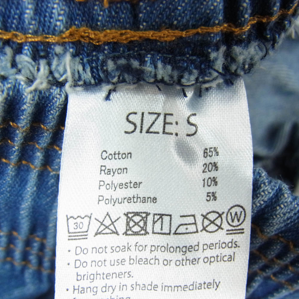 クックマン 231-23859 Chef Pants Denim シェフパンツ デニム ブルー系 S【新古品】【未使用】【中古】