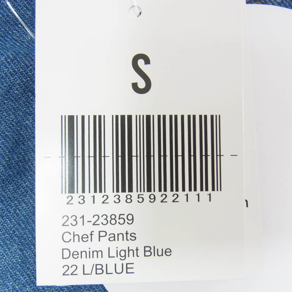 クックマン 231-23859 Chef Pants Denim シェフパンツ デニム ブルー系 S【新古品】【未使用】【中古】