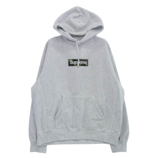 Supreme シュプリーム 23AW Box Logo Hooded Sweatshirt ボックスロゴ フーデッド スウェットシャツ フーディー パーカー グレー系 M【美品】【中古】