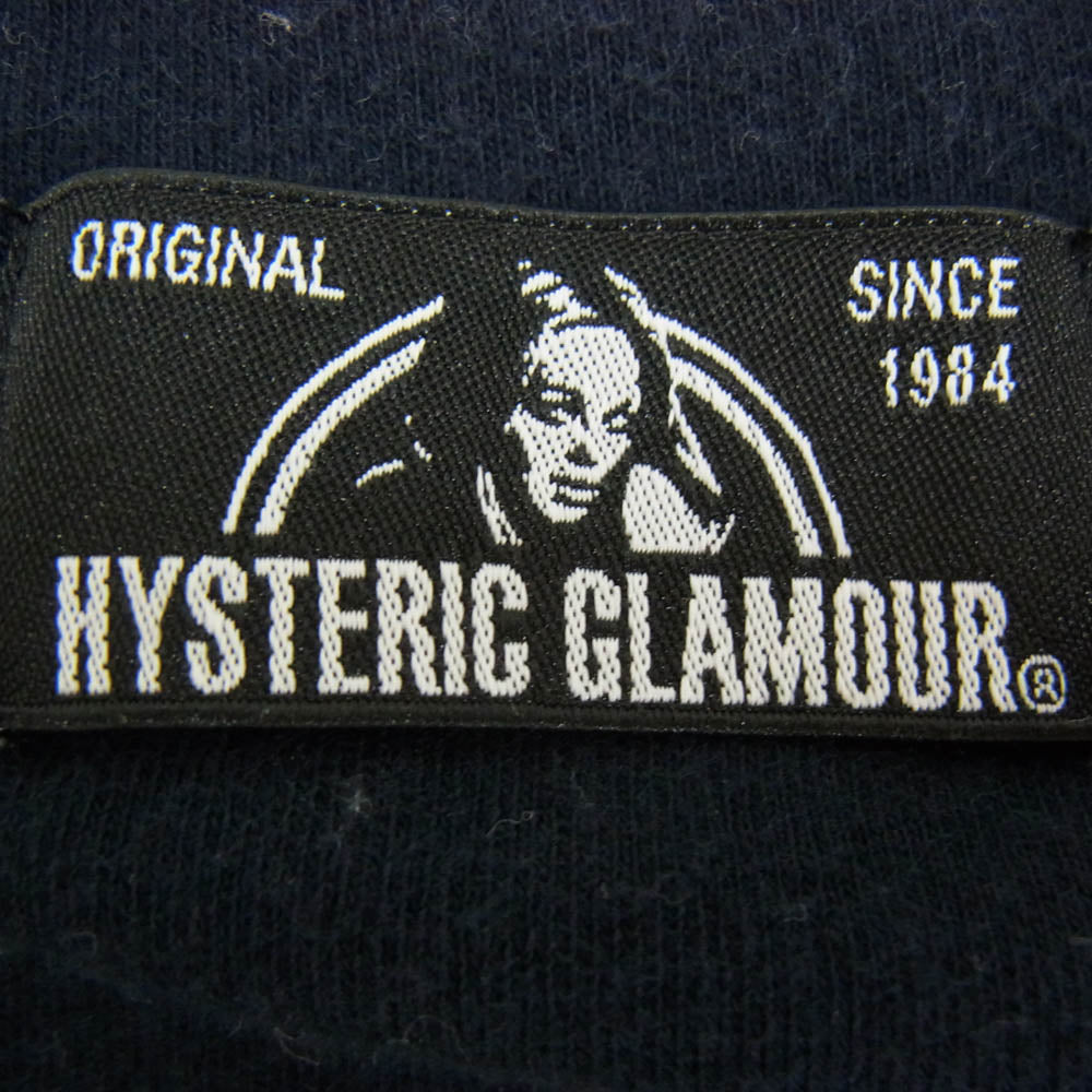 HYSTERIC GLAMOUR ヒステリックグラマー 02191CT30 HYS CLUB ポケット付き クルーネック 半袖 Tシャツ ダークネイビー系 M【中古】