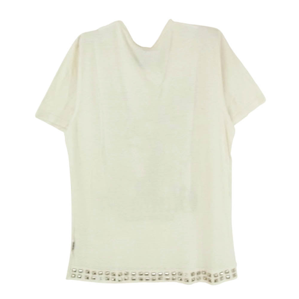 HYSTERIC GLAMOUR ヒステリックグラマー 5CT-0881 ピラミッドスタッズ装飾 半袖 Tシャツ カットソー オフホワイト系 S【中古】