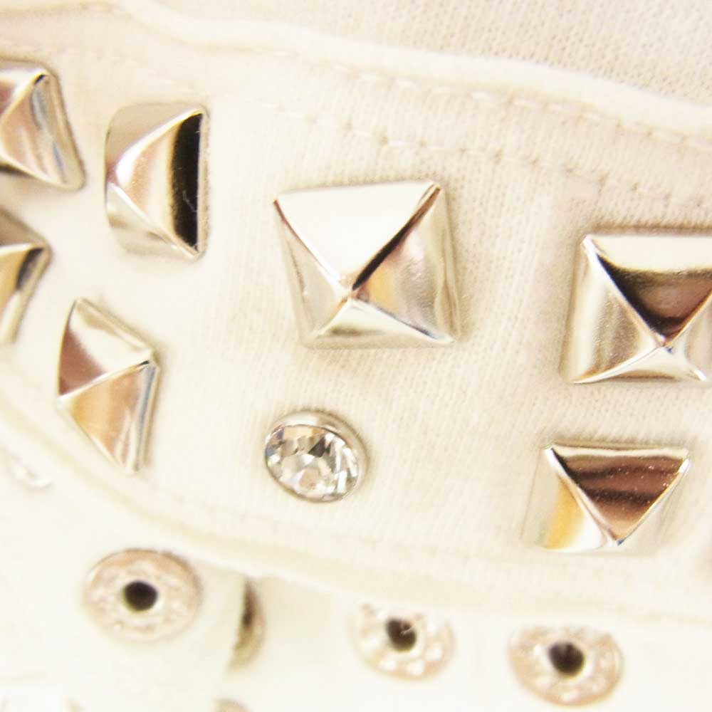 HYSTERIC GLAMOUR ヒステリックグラマー 5CT-0881 ピラミッドスタッズ装飾 半袖 Tシャツ カットソー オフホワイト系 S【中古】