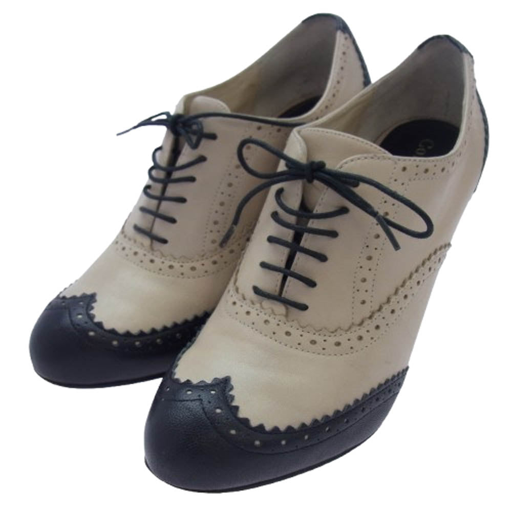 COLE HAAN コールハーン D36771 LUCINDA AIR OX PUMP レザー ウィングチップ ハイヒール パンプス オフホワイト系 7.5【中古】