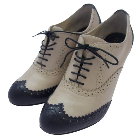 COLE HAAN コールハーン D36771 LUCINDA AIR OX PUMP レザー ウィングチップ ハイヒール パンプス オフホワイト系 7.5【中古】