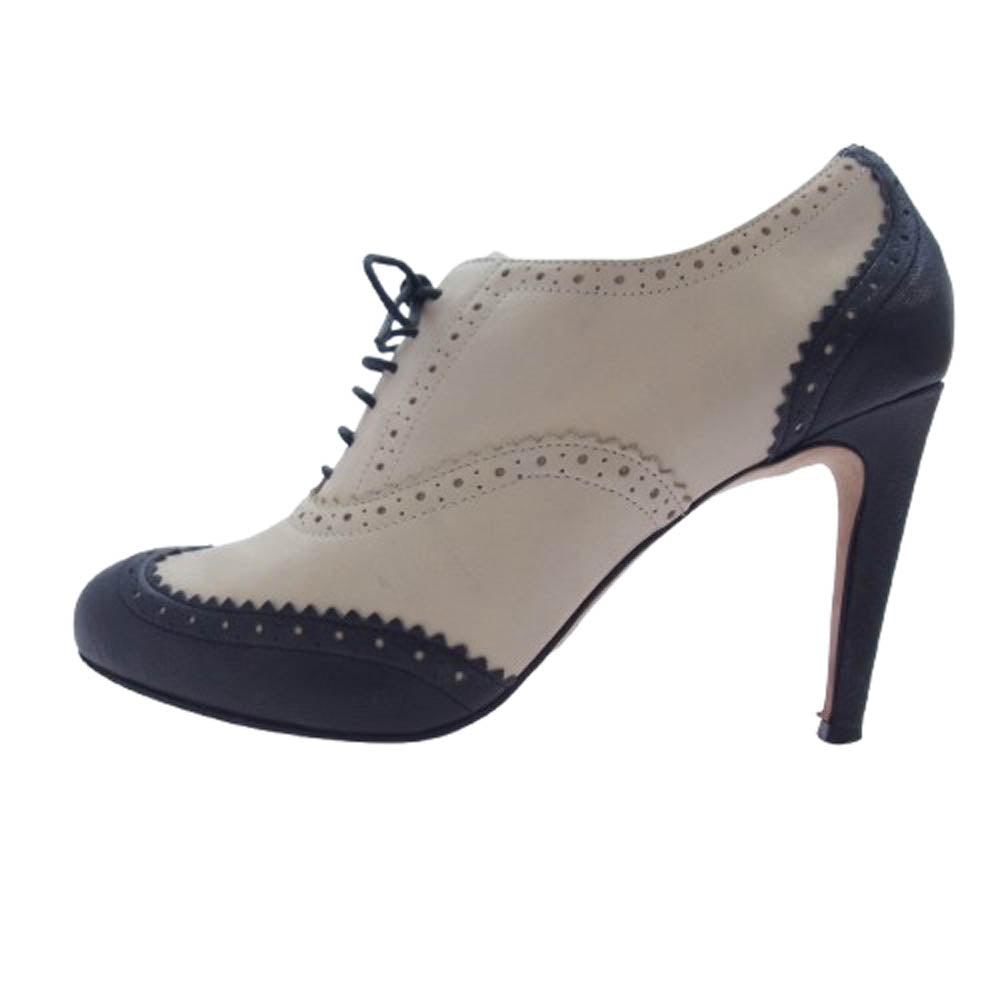 COLE HAAN コールハーン D36771 LUCINDA AIR OX PUMP レザー ウィングチップ ハイヒール パンプス オフホワイト系 7.5【中古】