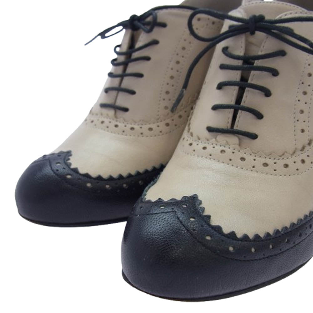 COLE HAAN コールハーン D36771 LUCINDA AIR OX PUMP レザー ウィングチップ ハイヒール パンプス オフホワイト系 7.5【中古】