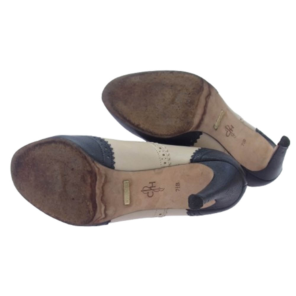 COLE HAAN コールハーン D36771 LUCINDA AIR OX PUMP レザー ウィングチップ ハイヒール パンプス オフホワイト系 7.5【中古】