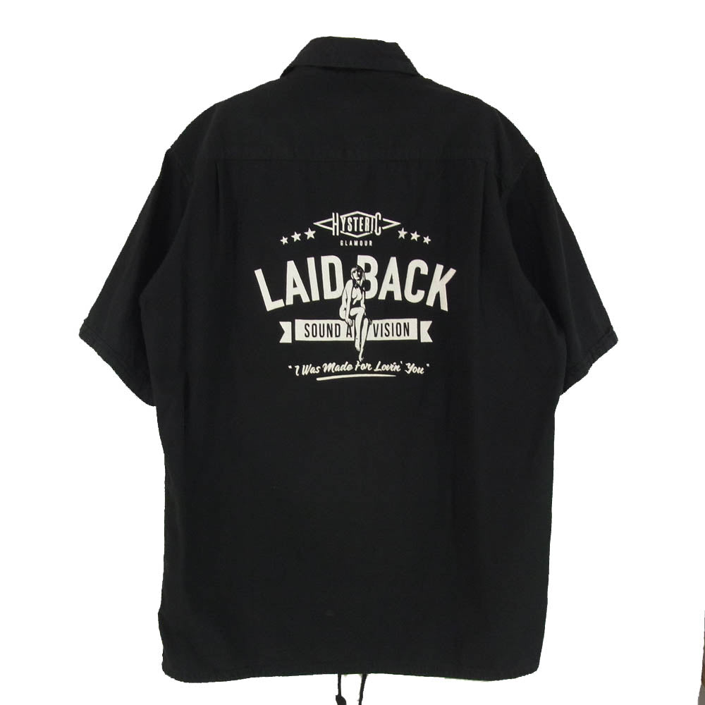 HYSTERIC GLAMOUR ヒステリックグラマー 02202AH06 LAID BACK レイドバック エンジニア 半袖 シャツ ブラック系 S【中古】