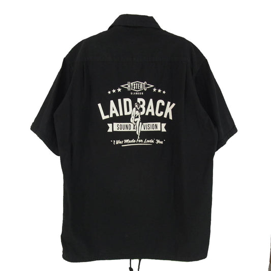 HYSTERIC GLAMOUR ヒステリックグラマー 02202AH06 LAID BACK レイドバック エンジニア 半袖 シャツ ブラック系 S【中古】