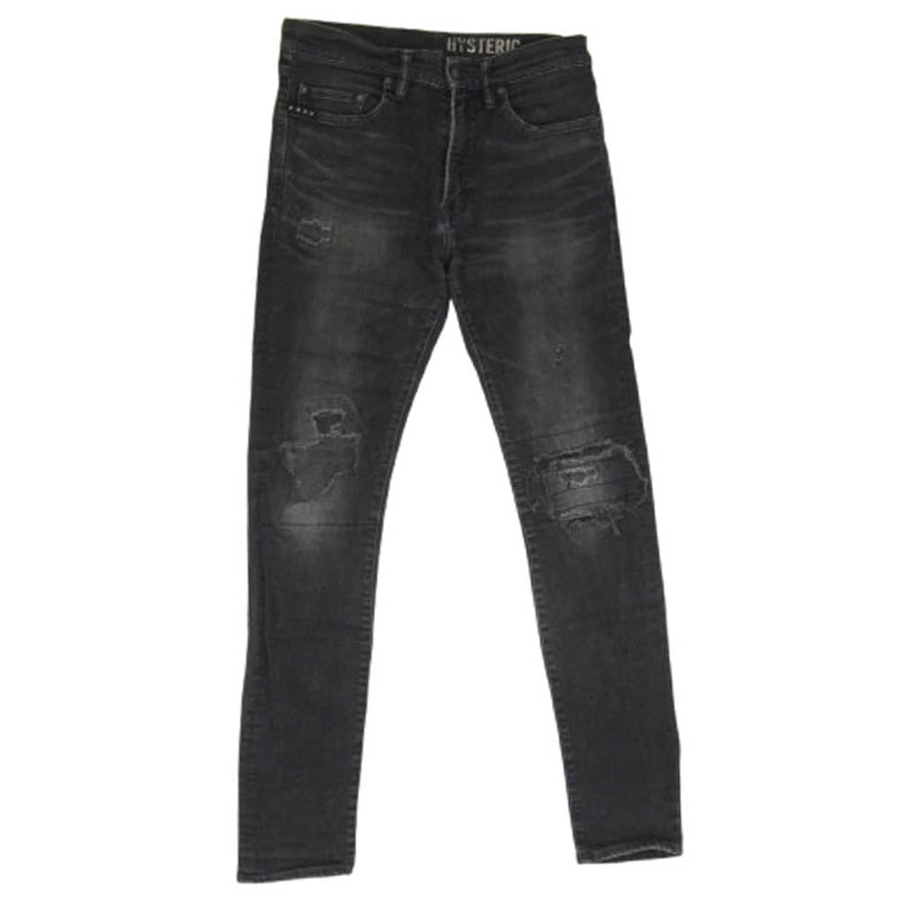 HYSTERIC GLAMOUR ヒステリックグラマー 0261AP14 スタッズ ダメージ加工 デニムパンツ ジーンズ ブラック系 30【中古】