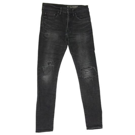 HYSTERIC GLAMOUR ヒステリックグラマー 0261AP14 スタッズ ダメージ加工 デニムパンツ ジーンズ ブラック系 30【中古】