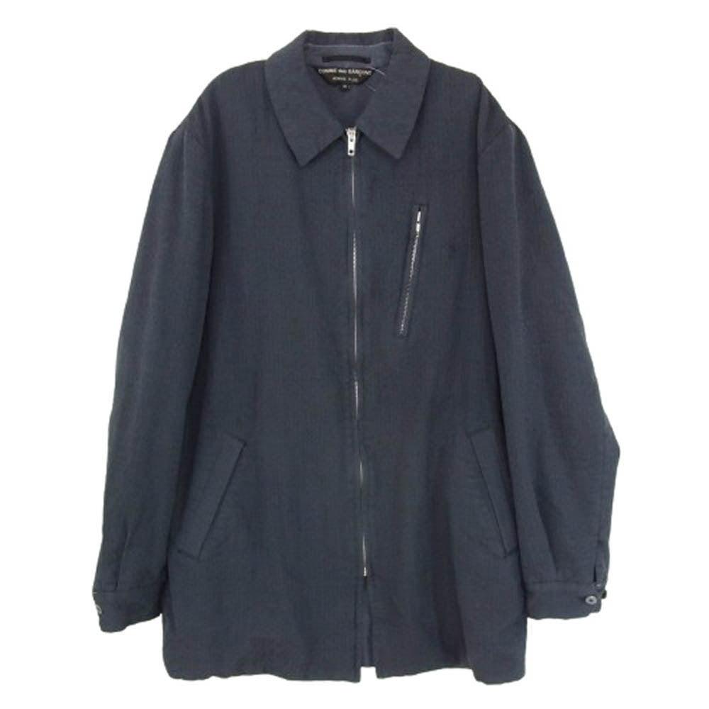 COMME des GARCONS HOMME PLUS コムデギャルソンオムプリュス AD1999 PJ-04105M ヴィンテージプリュス 90s ヘリンボーン フルジップ ジャケット ネイビー系 M【中古】