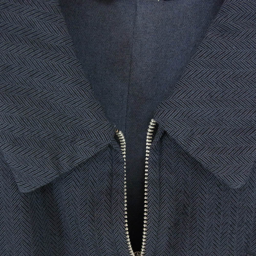 COMME des GARCONS HOMME PLUS コムデギャルソンオムプリュス AD1999 PJ-04105M ヴィンテージプリュス 90s ヘリンボーン フルジップ ジャケット ネイビー系 M【中古】