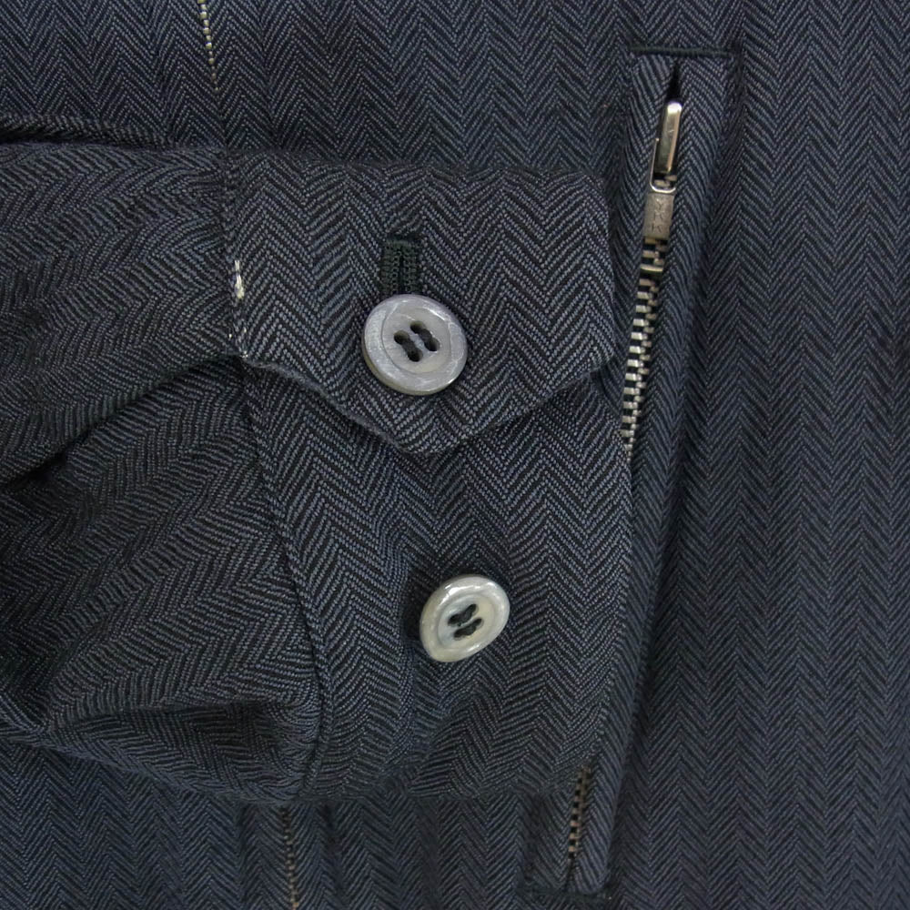 COMME des GARCONS HOMME PLUS コムデギャルソンオムプリュス AD1999 PJ-04105M ヴィンテージプリュス 90s ヘリンボーン フルジップ ジャケット ネイビー系 M【中古】