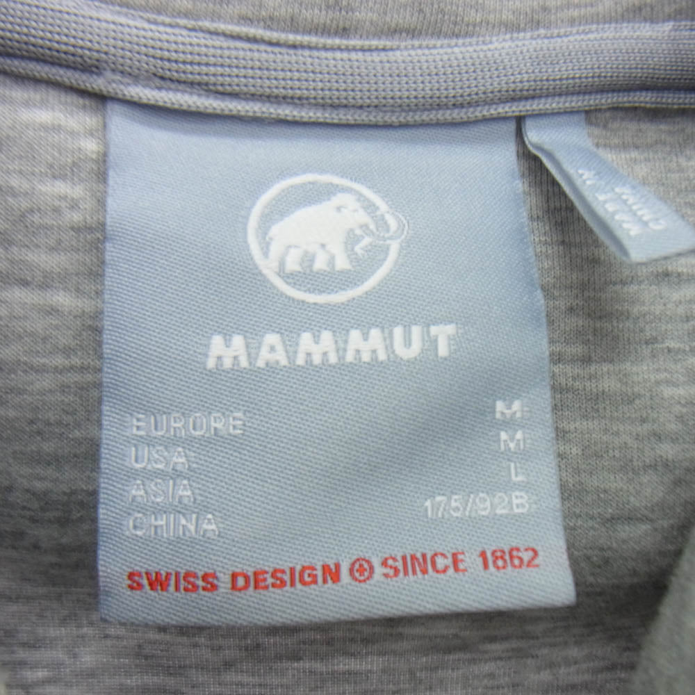 Mammut マムート 1014-04990 ミッドレイヤー フーディ アジアンフィット パーカー グレー系 L【中古】