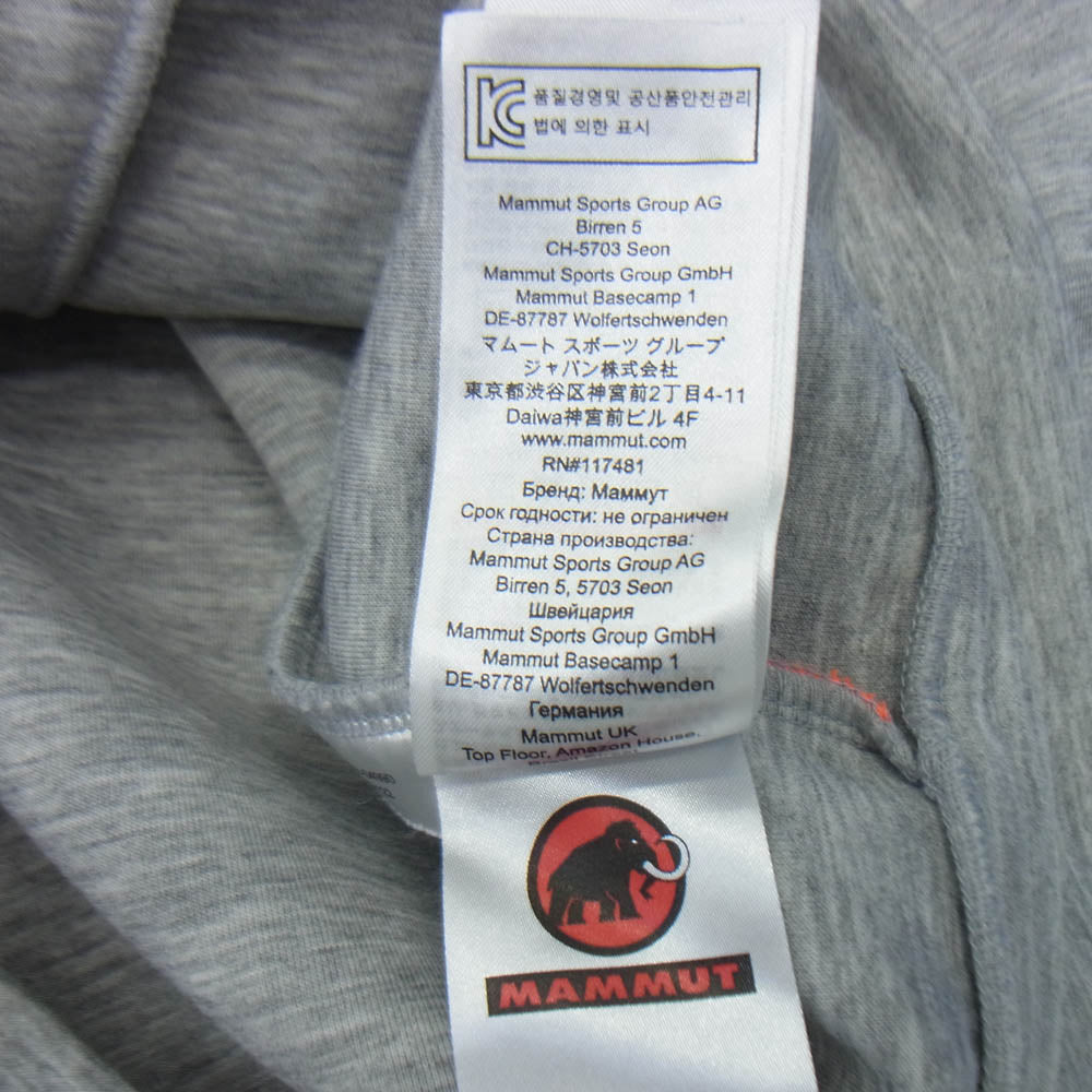 Mammut マムート 1014-04990 ミッドレイヤー フーディ アジアンフィット パーカー グレー系 L【中古】