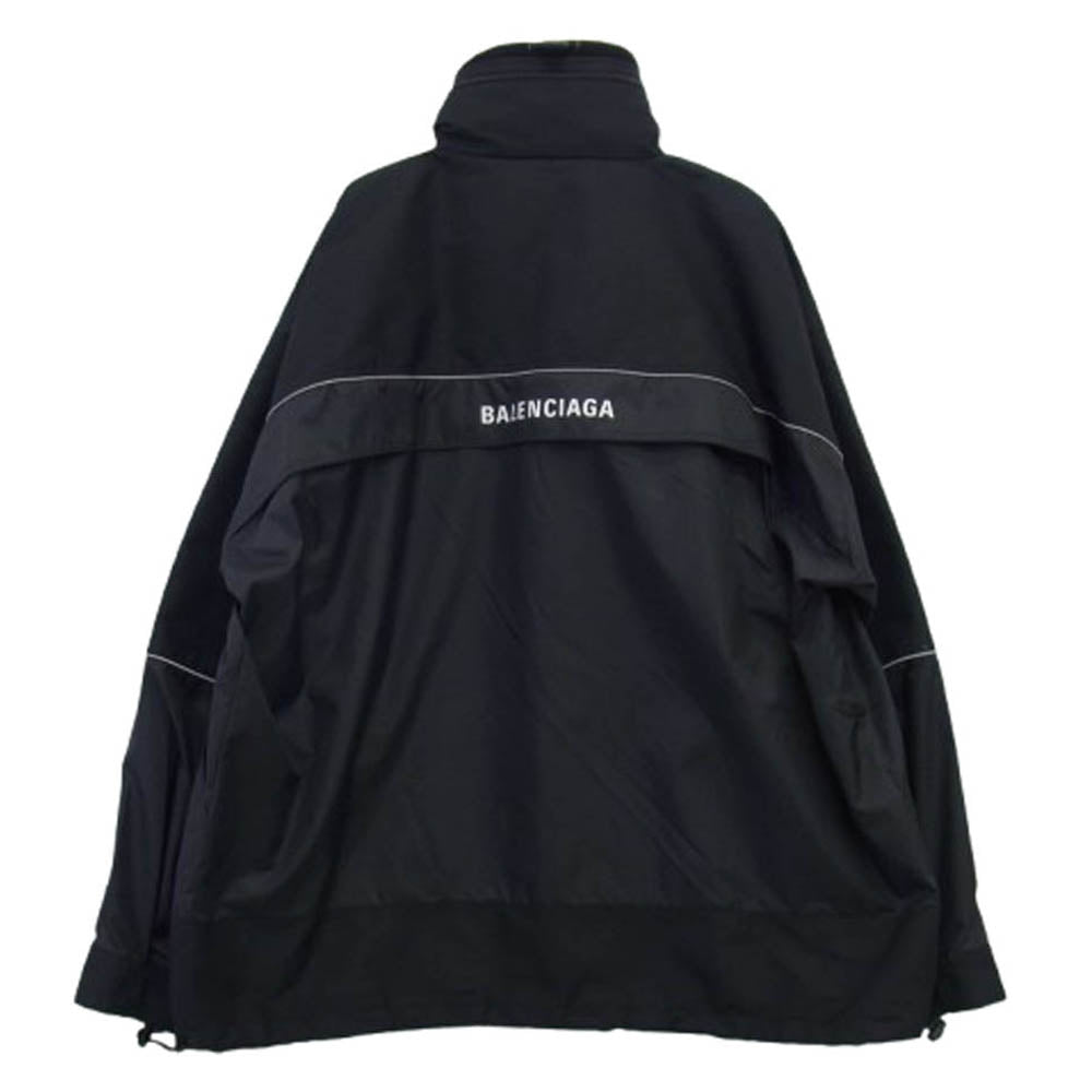 BALENCIAGA バレンシアガ 18AW 533917 TA018 ハーフジップ アノラック ロゴ ウインドブレーカー ジャケット ブラック系 46【中古】