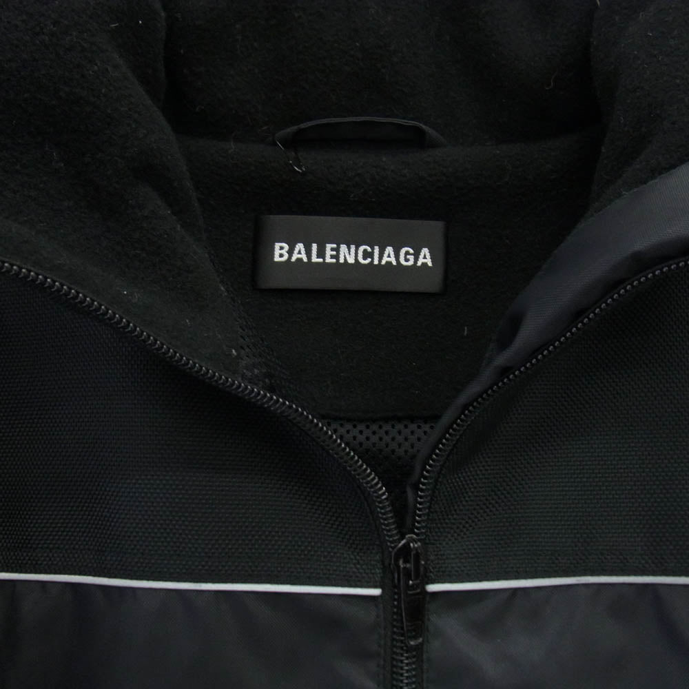 BALENCIAGA バレンシアガ 18AW 533917 TA018 ハーフジップ アノラック ロゴ ウインドブレーカー ジャケット ブラック系 46【中古】
