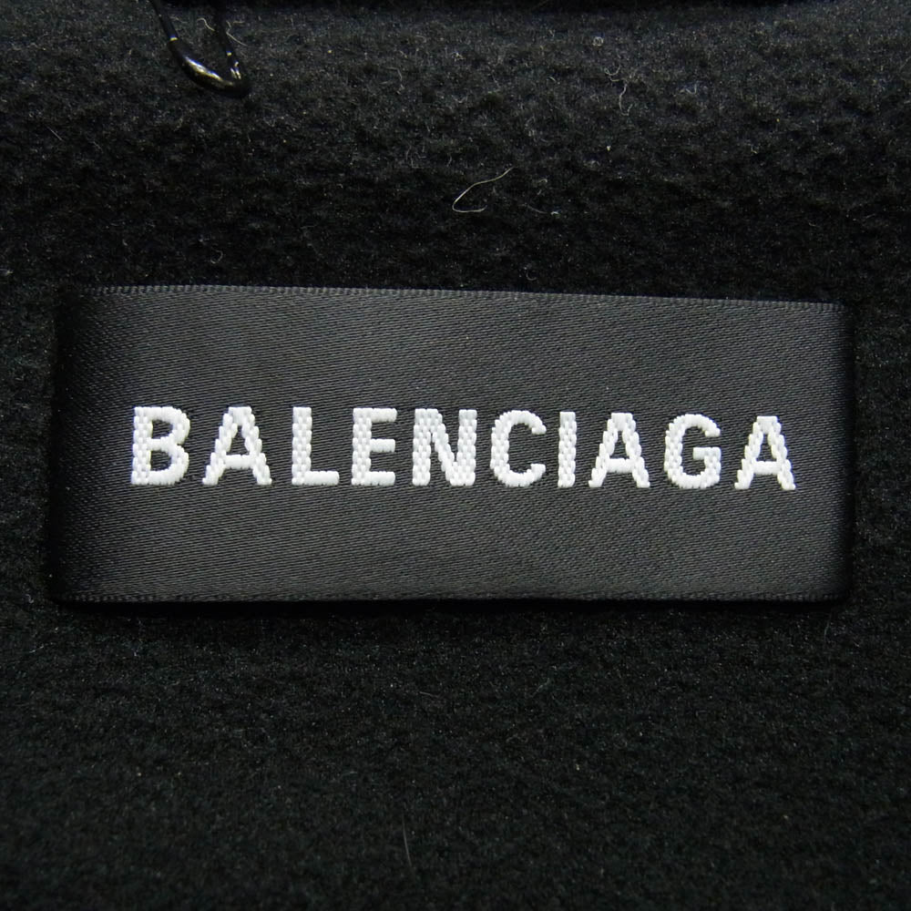 BALENCIAGA バレンシアガ 18AW 533917 TA018 ハーフジップ アノラック ロゴ ウインドブレーカー ジャケット ブラック系 46【中古】