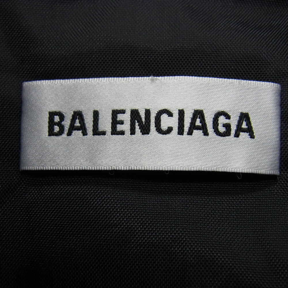 BALENCIAGA バレンシアガ 21SS 529213 TBQ03 デニム切替 ポプリン ロゴプリント トラックジャケット ブラック系 オフホワイト系 36【中古】