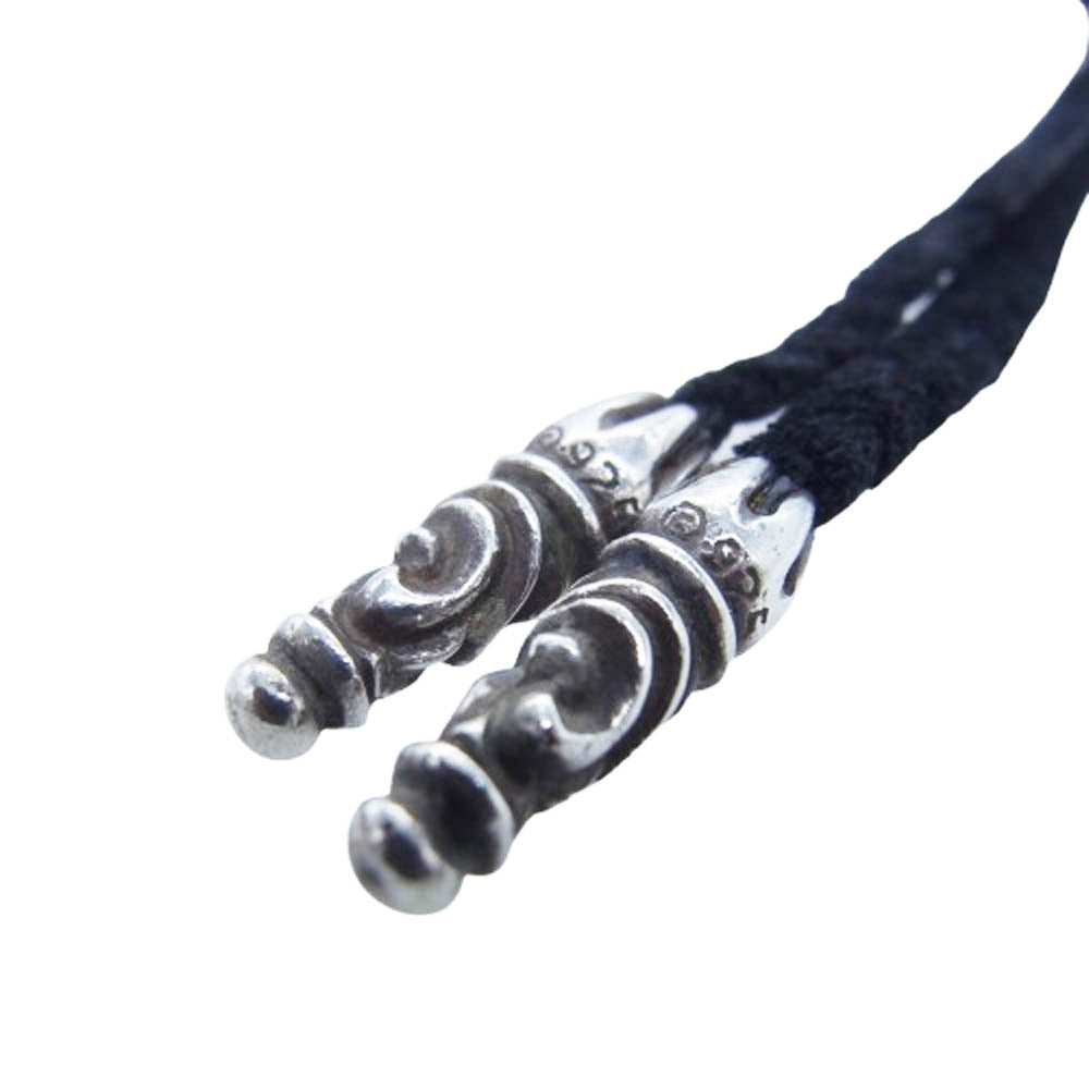 CHROME HEARTS クロムハーツ（原本有） LEATHER BRAID スクロールチップ レザーブレード ブラック系【中古】