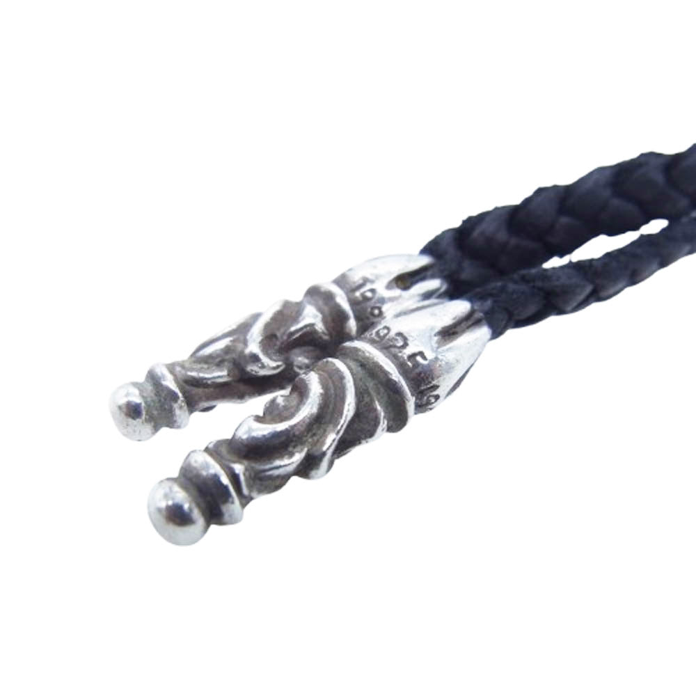 CHROME HEARTS クロムハーツ（原本有） LEATHER BRAID スクロールチップ レザーブレード ブラック系【中古】