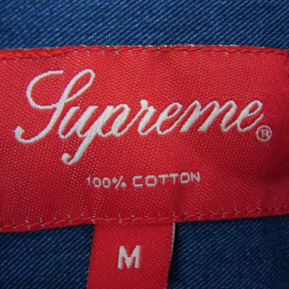 Supreme シュプリーム Denim Shirt BD ボタンダウン 長袖 デニムシャツ インディゴブルー系 M【中古】