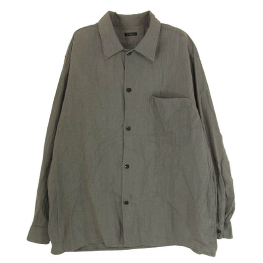 COMOLI コモリ 22SS V01-02020 ヨリ杢 オープンカラー 長袖 シャツ グレー系 2【中古】