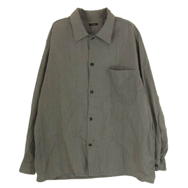 COMOLI コモリ 22SS V01-02020 ヨリ杢 オープンカラー 長袖 シャツ グレー系 2【中古】