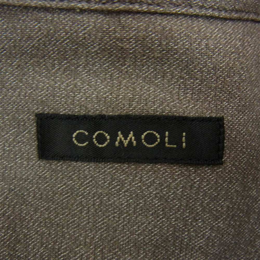 COMOLI コモリ 22SS V01-02020 ヨリ杢 オープンカラー 長袖 シャツ グレー系 2【中古】