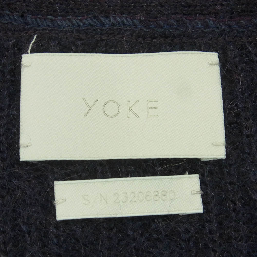 YOKE ヨーク 23AW YK23FW0571S MOHAIR BORDER CARDIGAN モヘア ボーダー カーディガン ダークネイビー系 ブルー系 グレー系 2【中古】