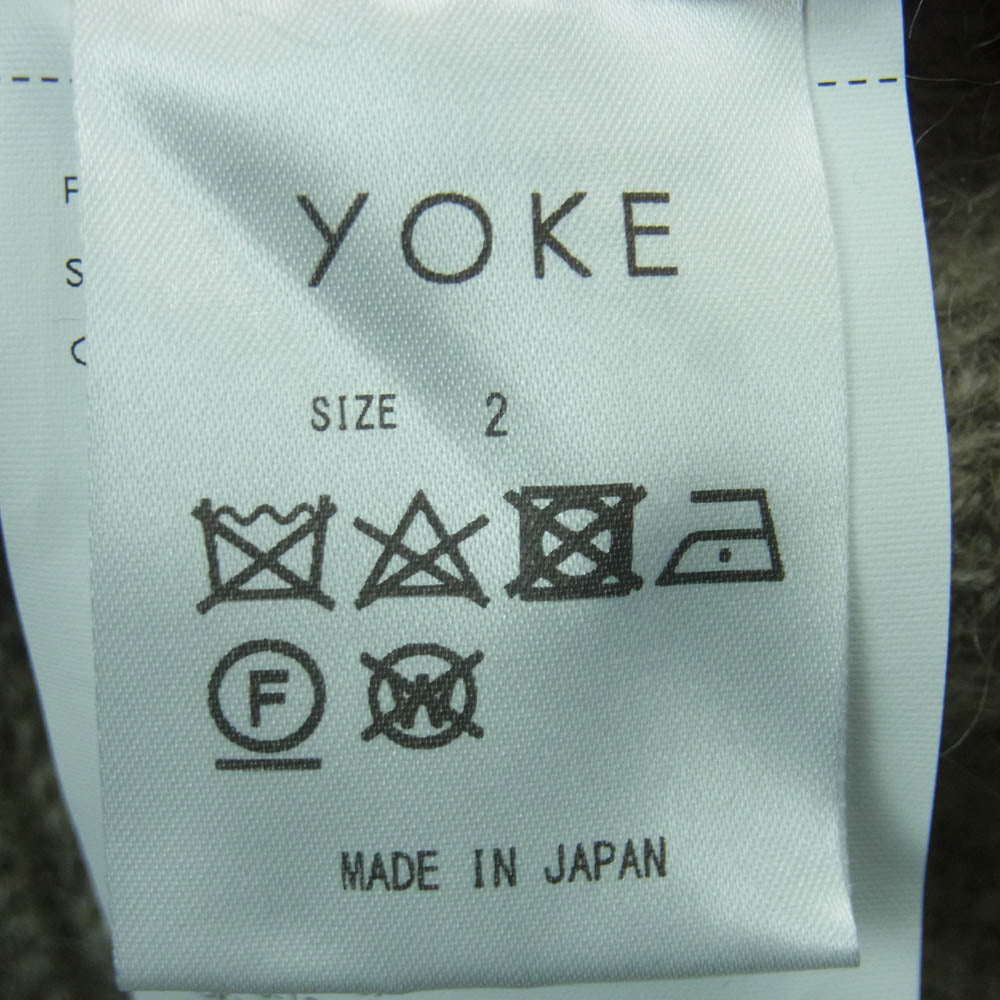 YOKE ヨーク 23AW YK23FW0571S MOHAIR BORDER CARDIGAN モヘア ボーダー カーディガン ダークネイビー系 ブルー系 グレー系 2【中古】