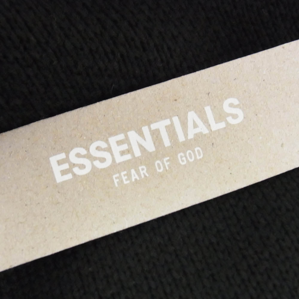 FEAR OF GOD フィアオブゴッド ESSENTIALS エッセンシャルズ FRONT LOGO KNIT HOODIE フロントロゴ ニット フーディ パーカー ブラック系 M【極上美品】【中古】
