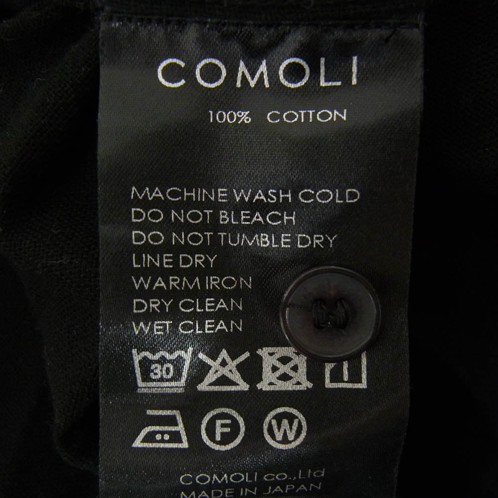 COMOLI コモリ 25SS B01-02013 オックス シャツ ブラック系 2【中古】