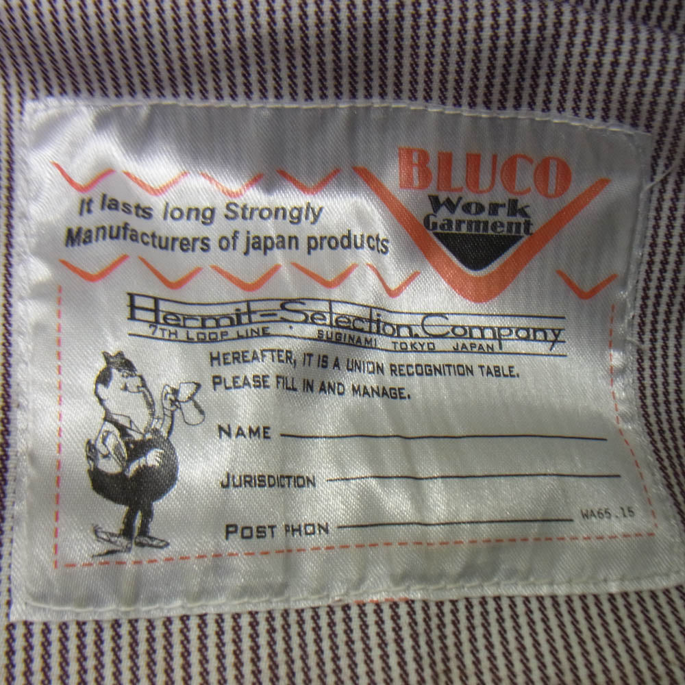 BLUCO WORK GARMENT ブルコ T/C ワークパンツ チャコールグレー系 M【中古】