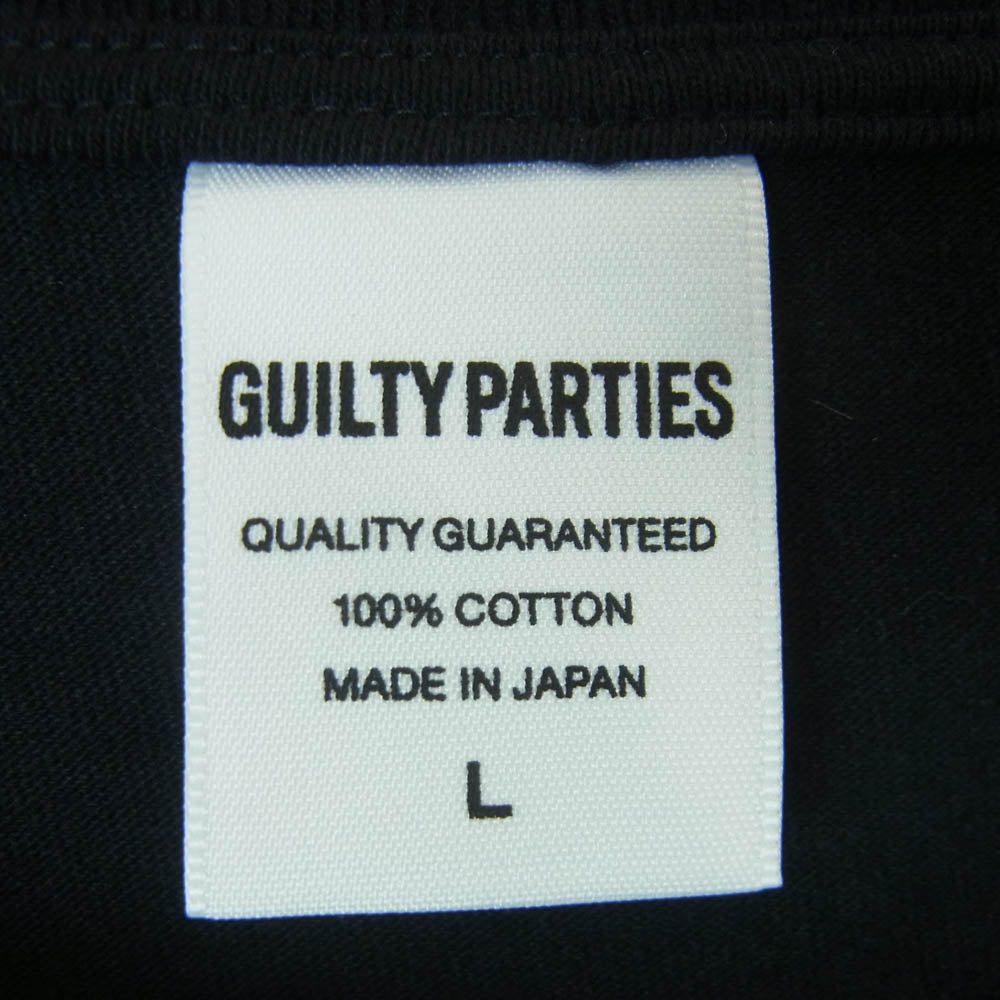 WACKO MARIA ワコマリア 24SS GUILTY PARTIES ロゴ プリント 半袖 Tシャツ コットン 日本製 ブラック系 L【中古】