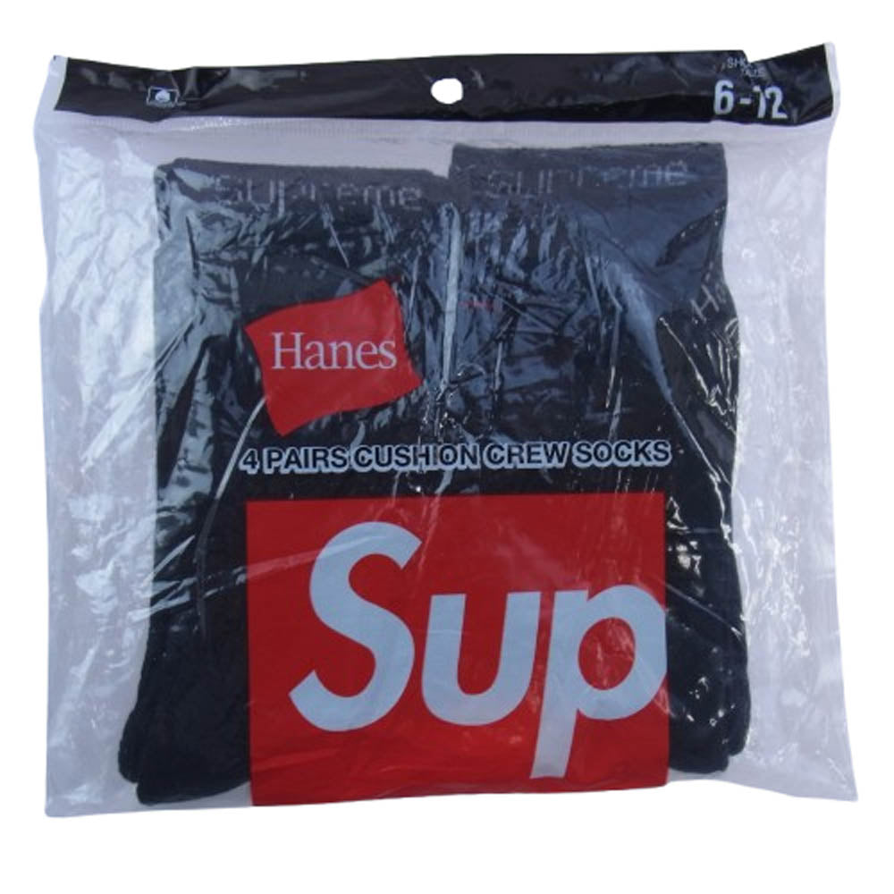 Supreme シュプリーム Hanes Crew Socks 4P ヘインズ ソックス 靴下 ブラック系【新古品】【未使用】【中古】