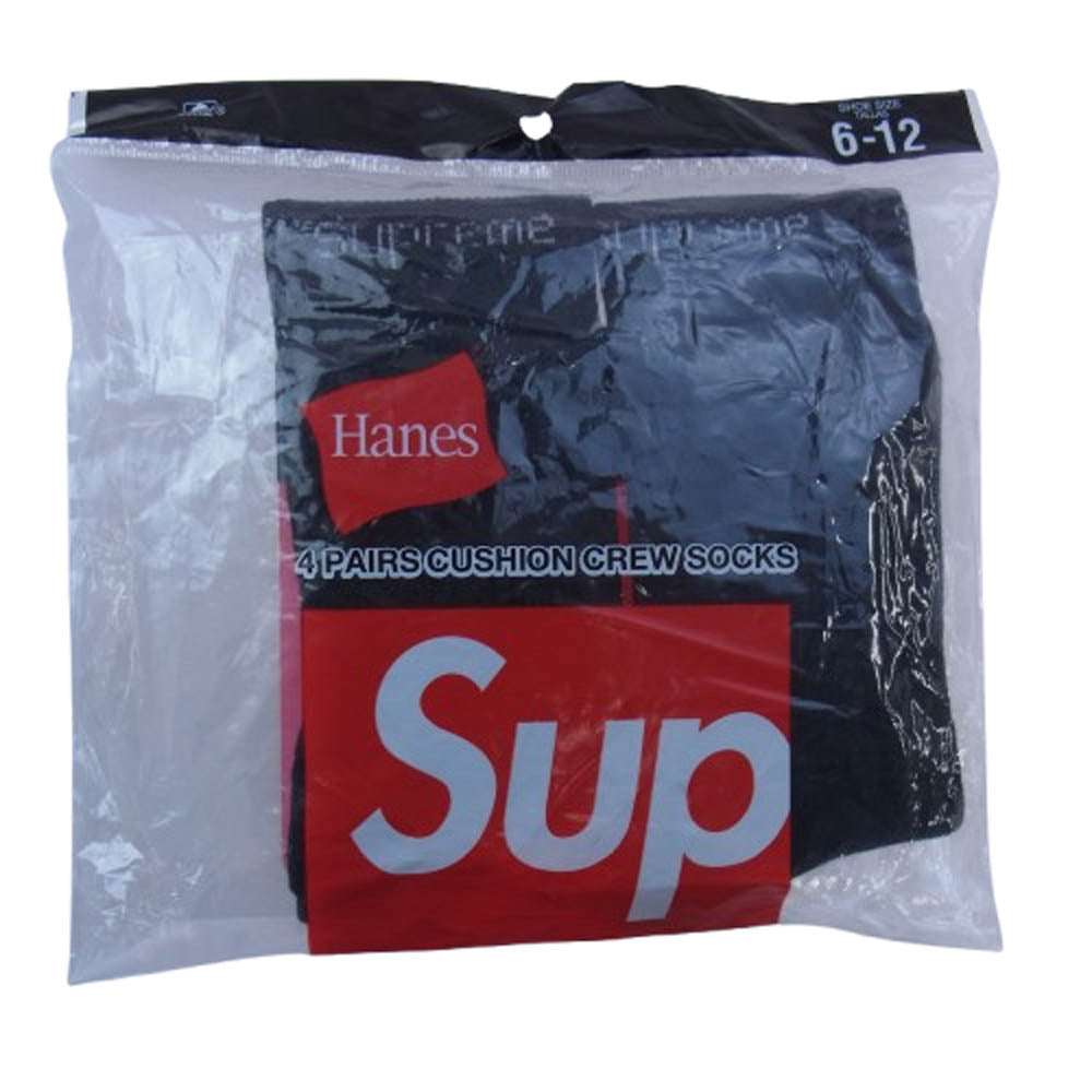 Supreme シュプリーム Hanes Crew Socks 4P ヘインズ ソックス 靴下 ブラック系【新古品】【未使用】【中古】