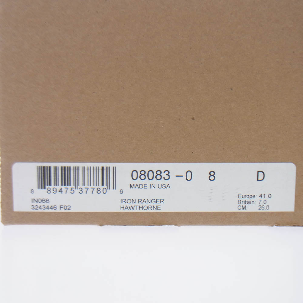 RED WING レッドウィング 8083 Iron Ranger アイアンレンジャー ブーツ ーソーンミュールスキナーラフアウト ブラウン系 US8D【新古品】【未使用】【中古】